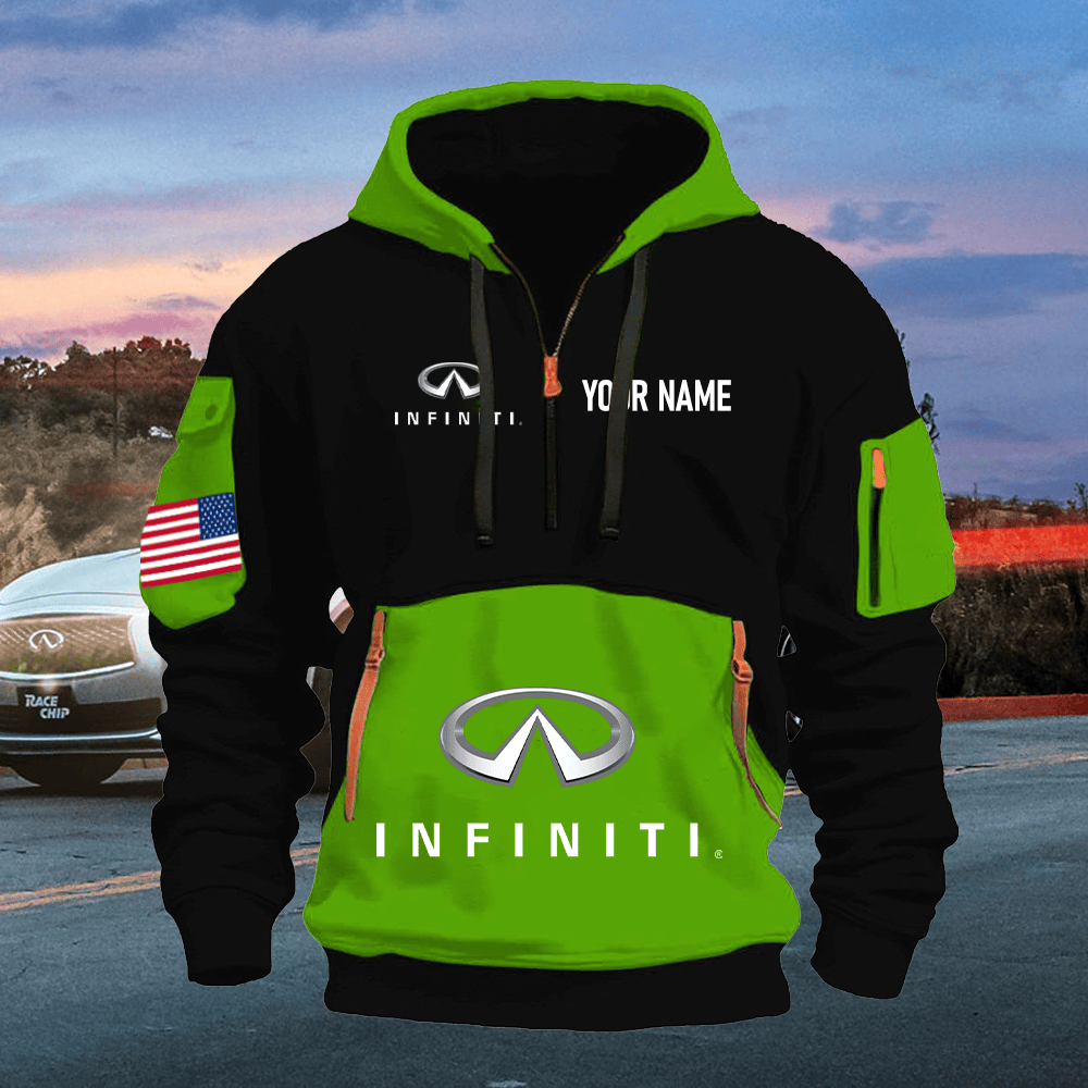 IF Print Name Quarter Zipper Hoodie