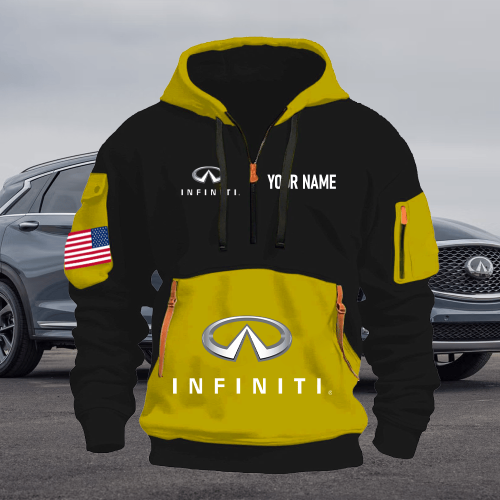 IF Print Name Quarter Zipper Hoodie