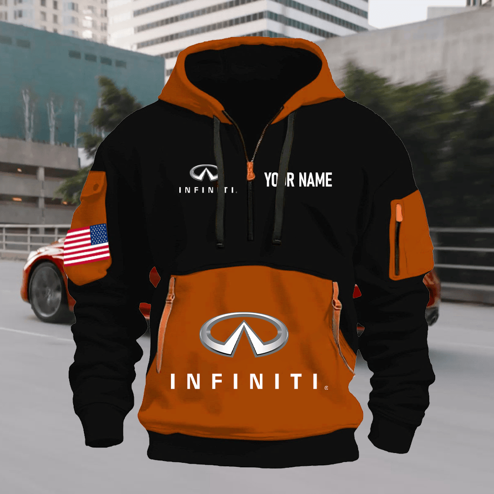 IF Print Name Quarter Zipper Hoodie