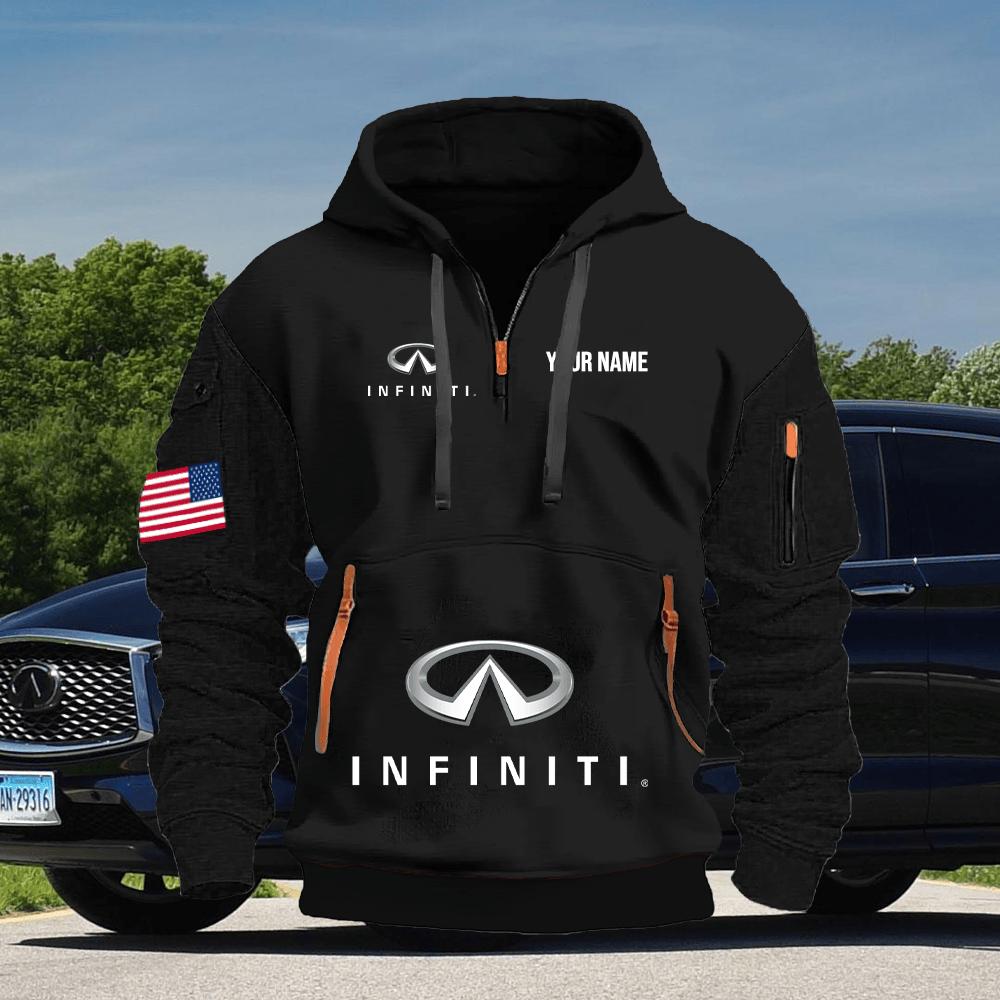 IF Print Name Quarter Zipper Hoodie