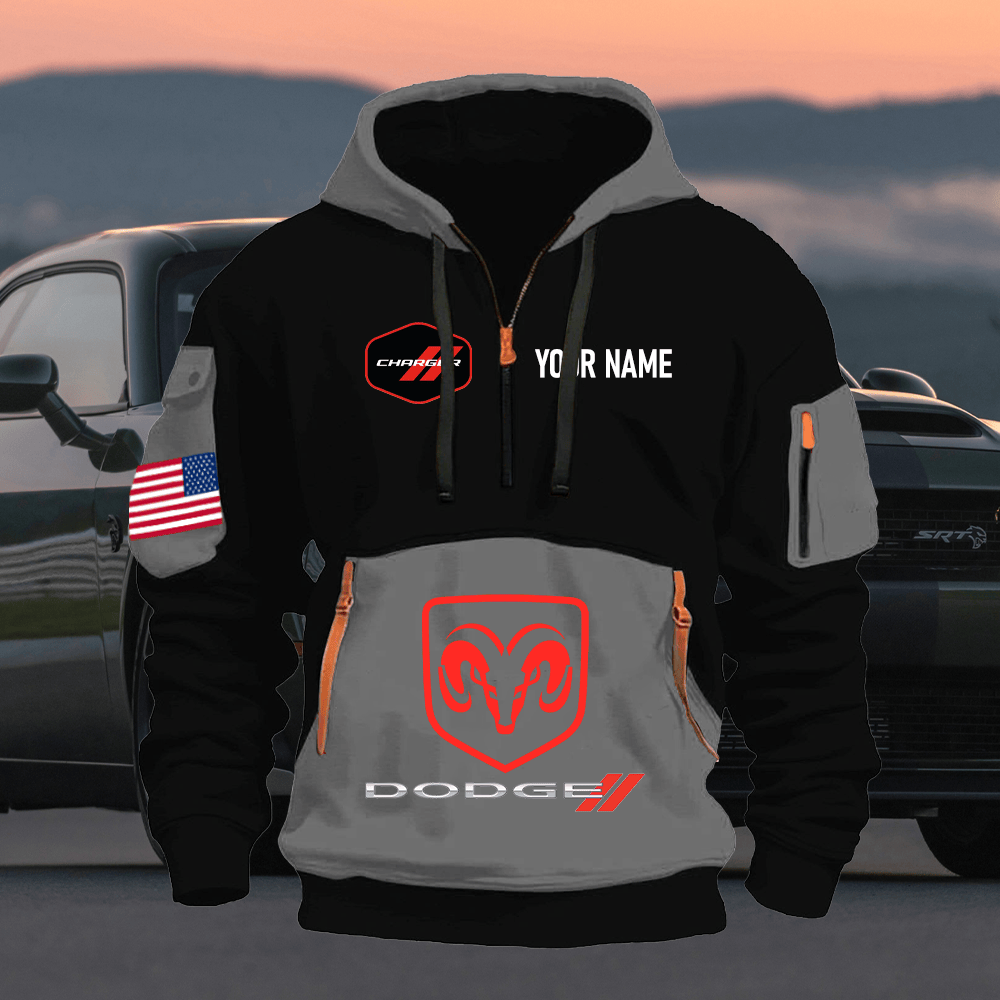 DG CG Print Name Quarter Zipper Hoodie