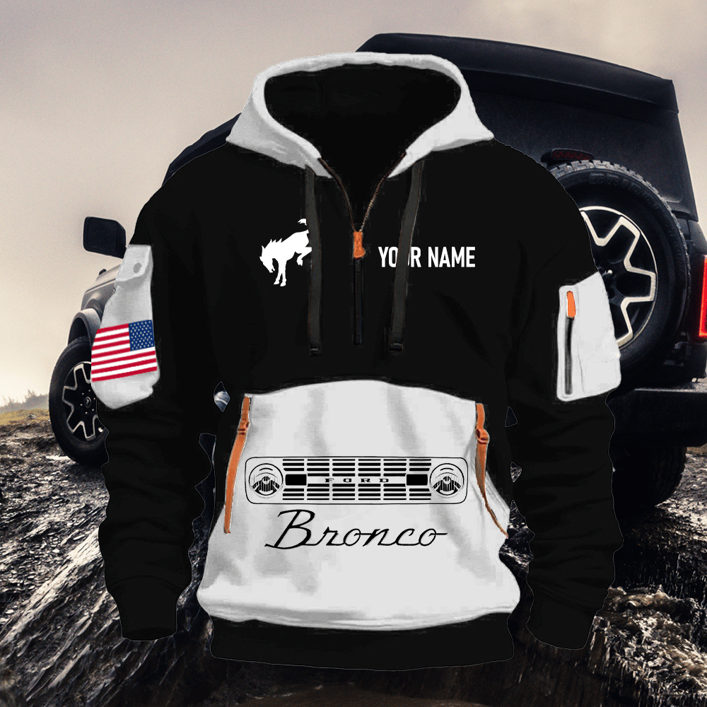 BR Print Name Quarter Zipper Hoodie