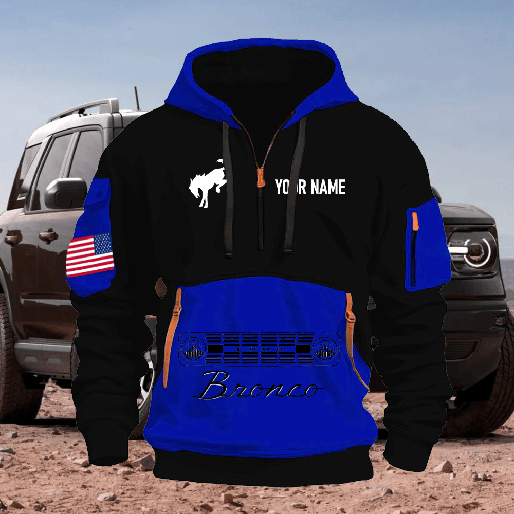 BR Print Name Quarter Zipper Hoodie