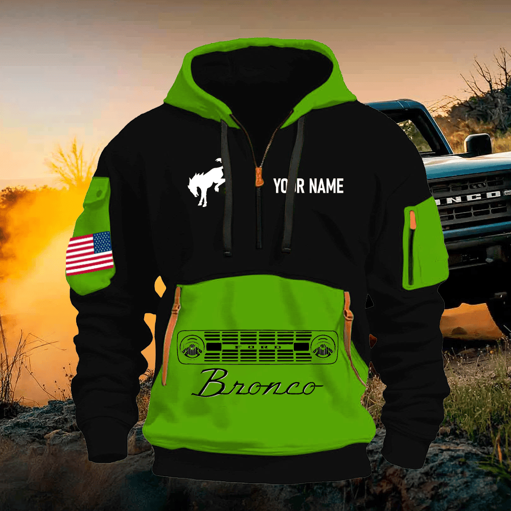 BR Print Name Quarter Zipper Hoodie