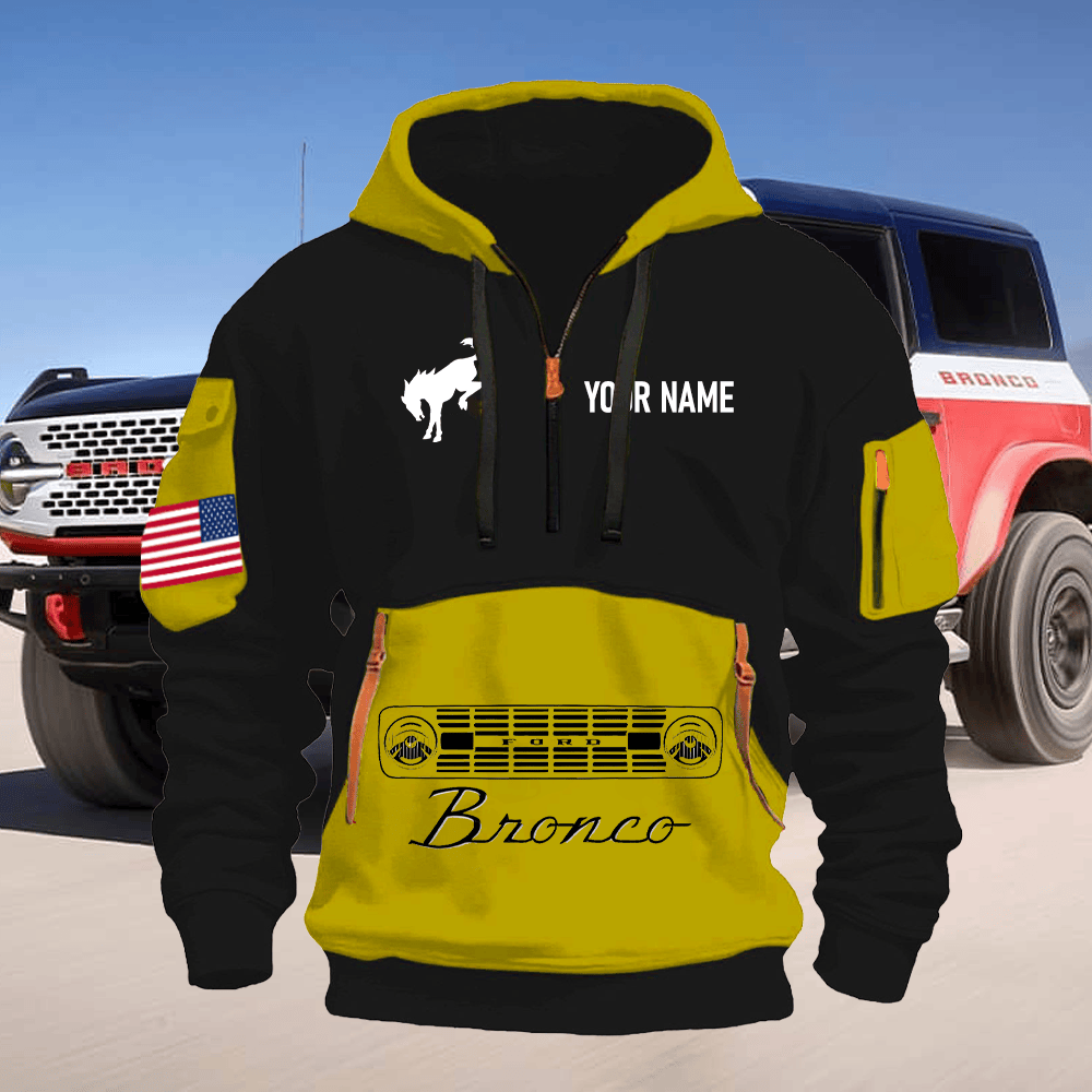 BR Print Name Quarter Zipper Hoodie