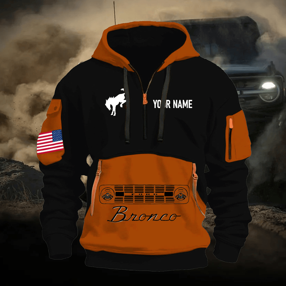 BR Print Name Quarter Zipper Hoodie