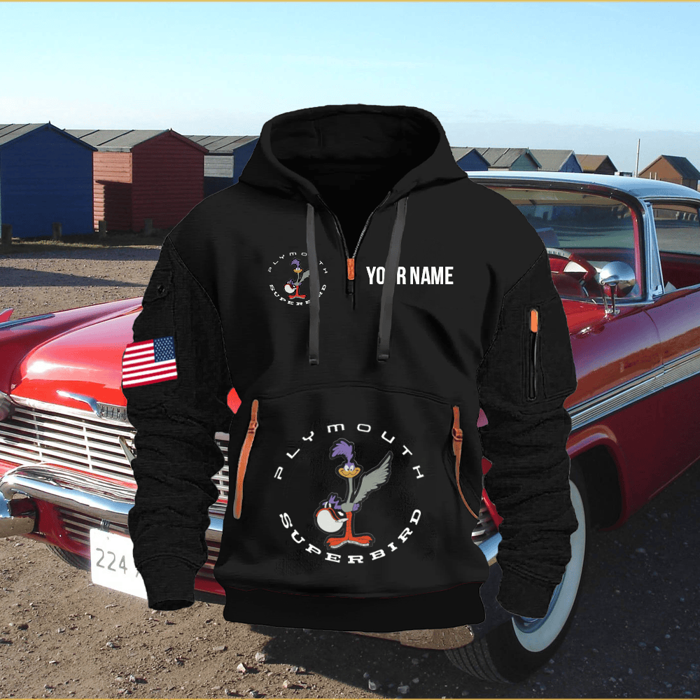 PM Custom Print Name Quarter Zipper Hoodie