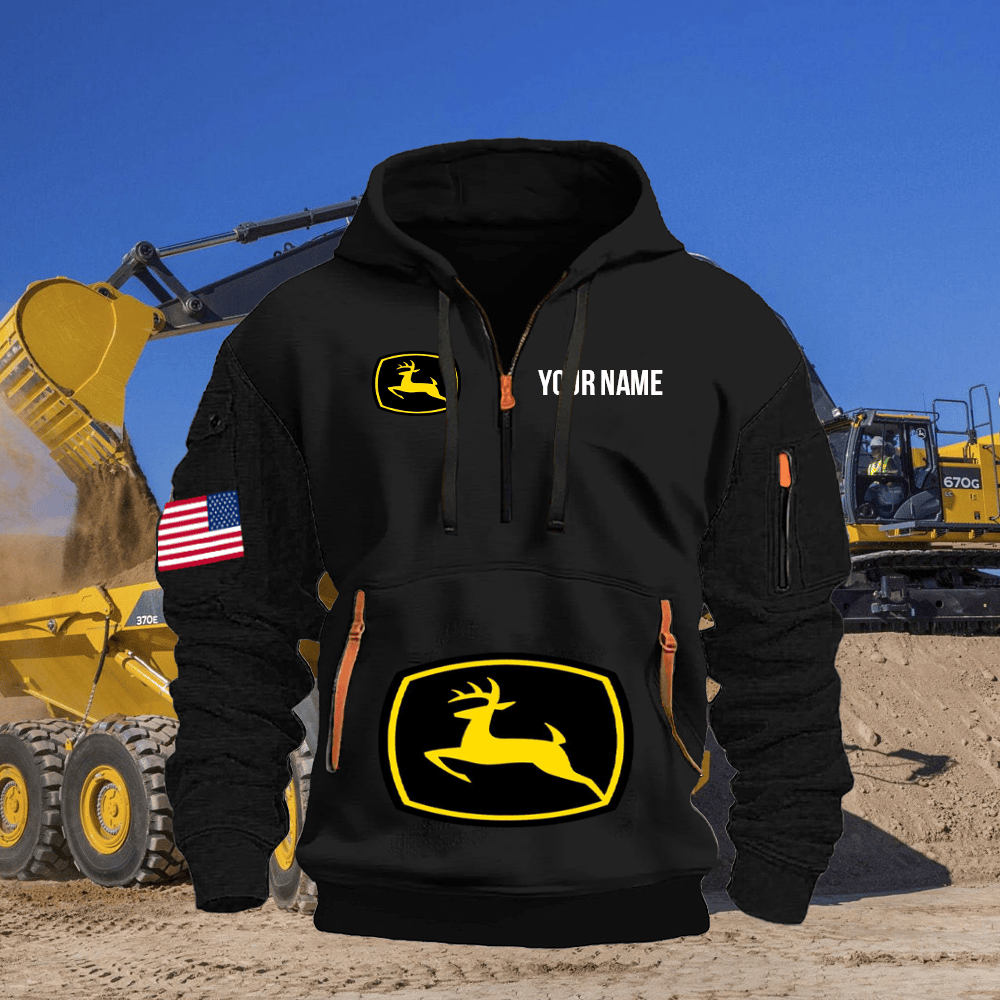 JD Print Name Quarter Zipper Hoodie
