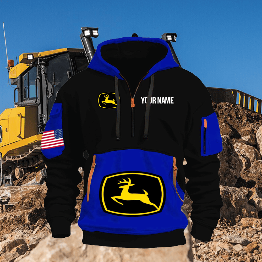 JD Print Name Quarter Zipper Hoodie