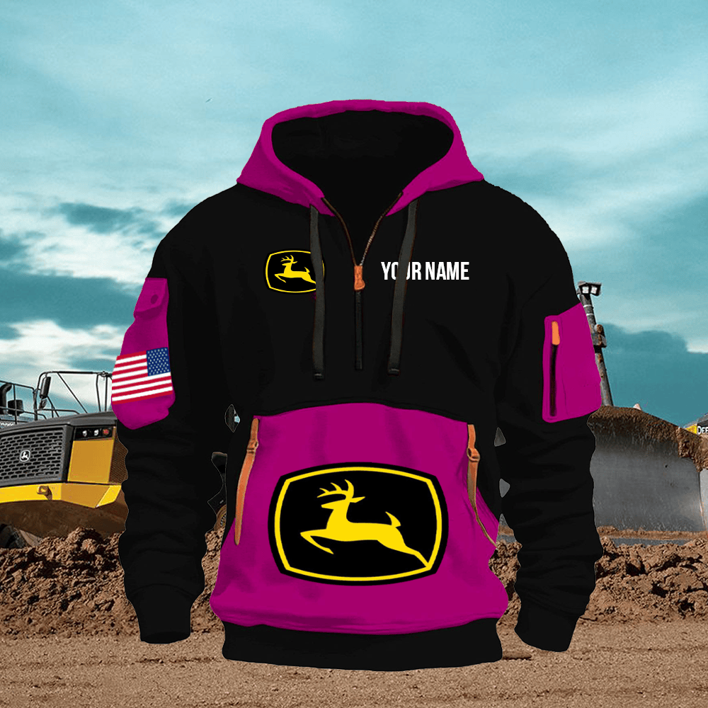 JD Print Name Quarter Zipper Hoodie