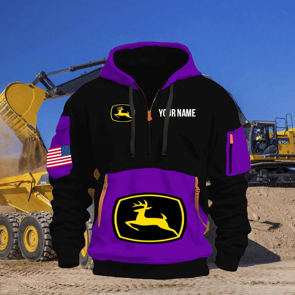 JD Print Name Quarter Zipper Hoodie