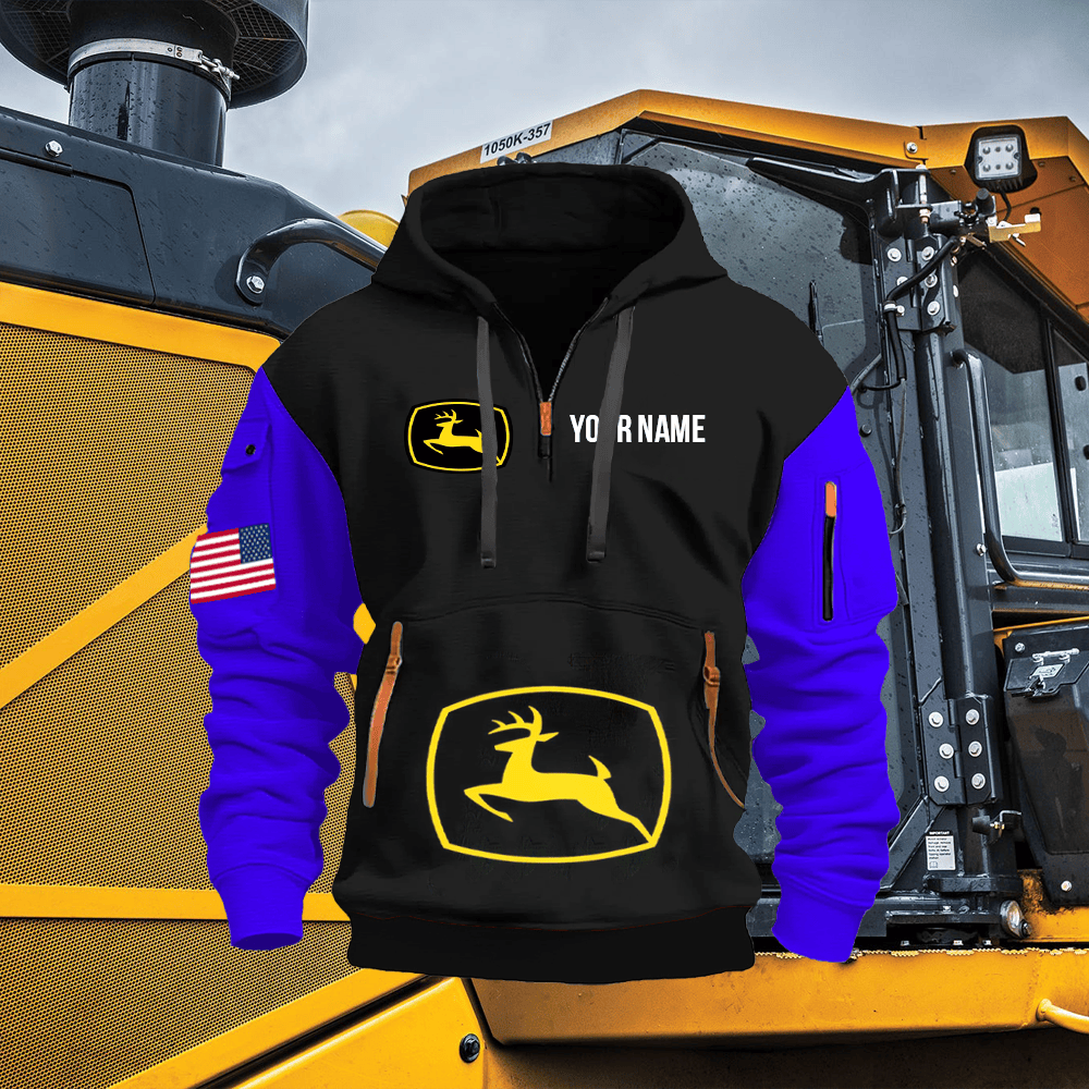 JD Custom Print Name Quarter Zipper Hoodie