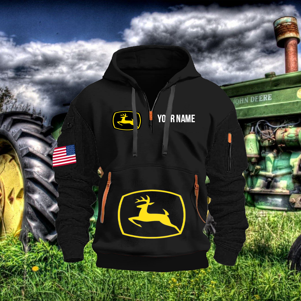 JD Custom Name Quarter Zipper Hoodie
