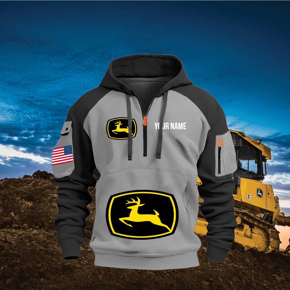 JD Custom Name Quarter Zipper Hoodie