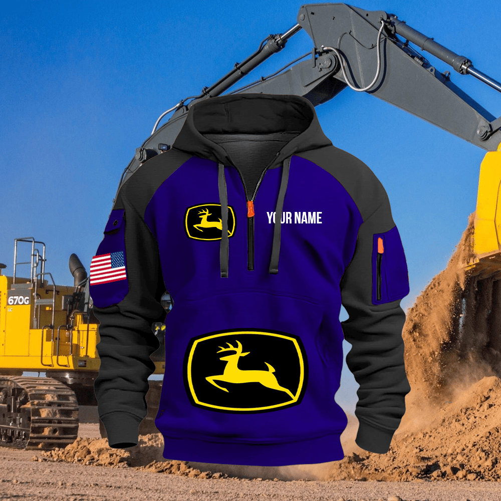 JD Custom Name Quarter Zipper Hoodie