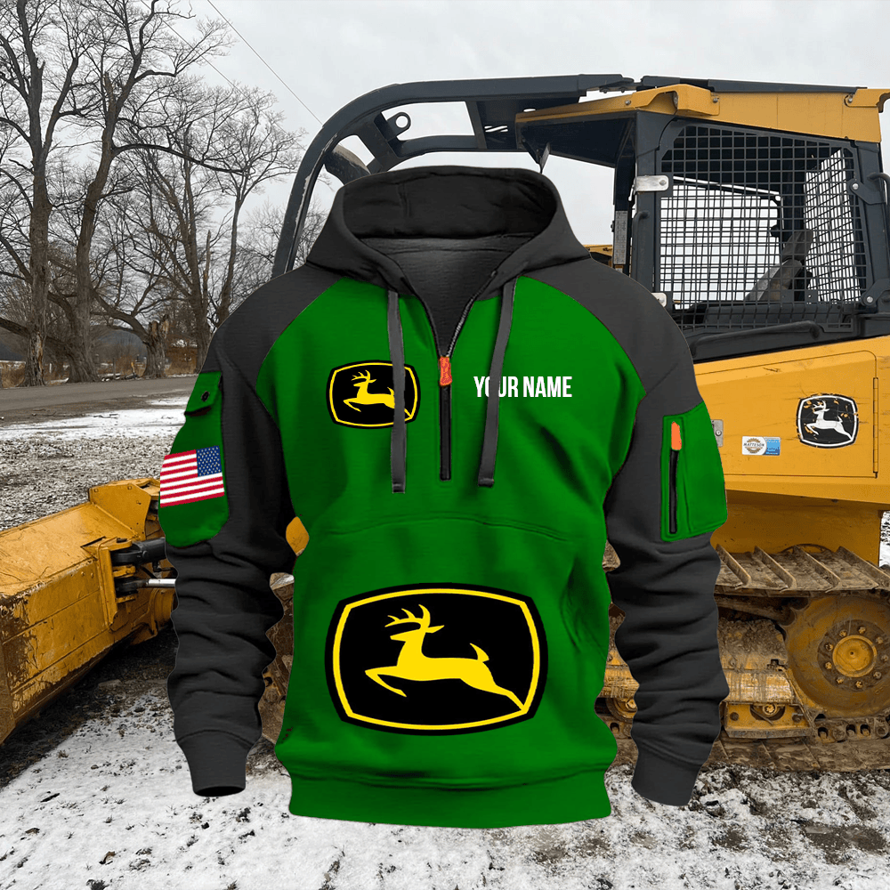 JD Custom Name Quarter Zipper Hoodie