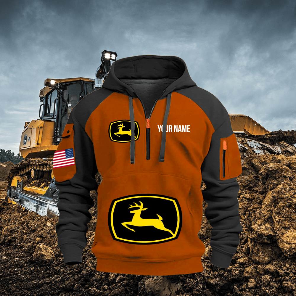 JD Custom Name Quarter Zipper Hoodie