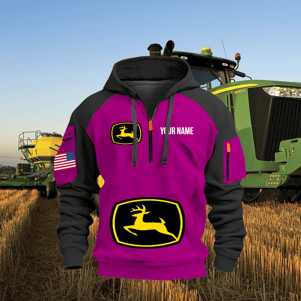 JD Custom Name Quarter Zipper Hoodie