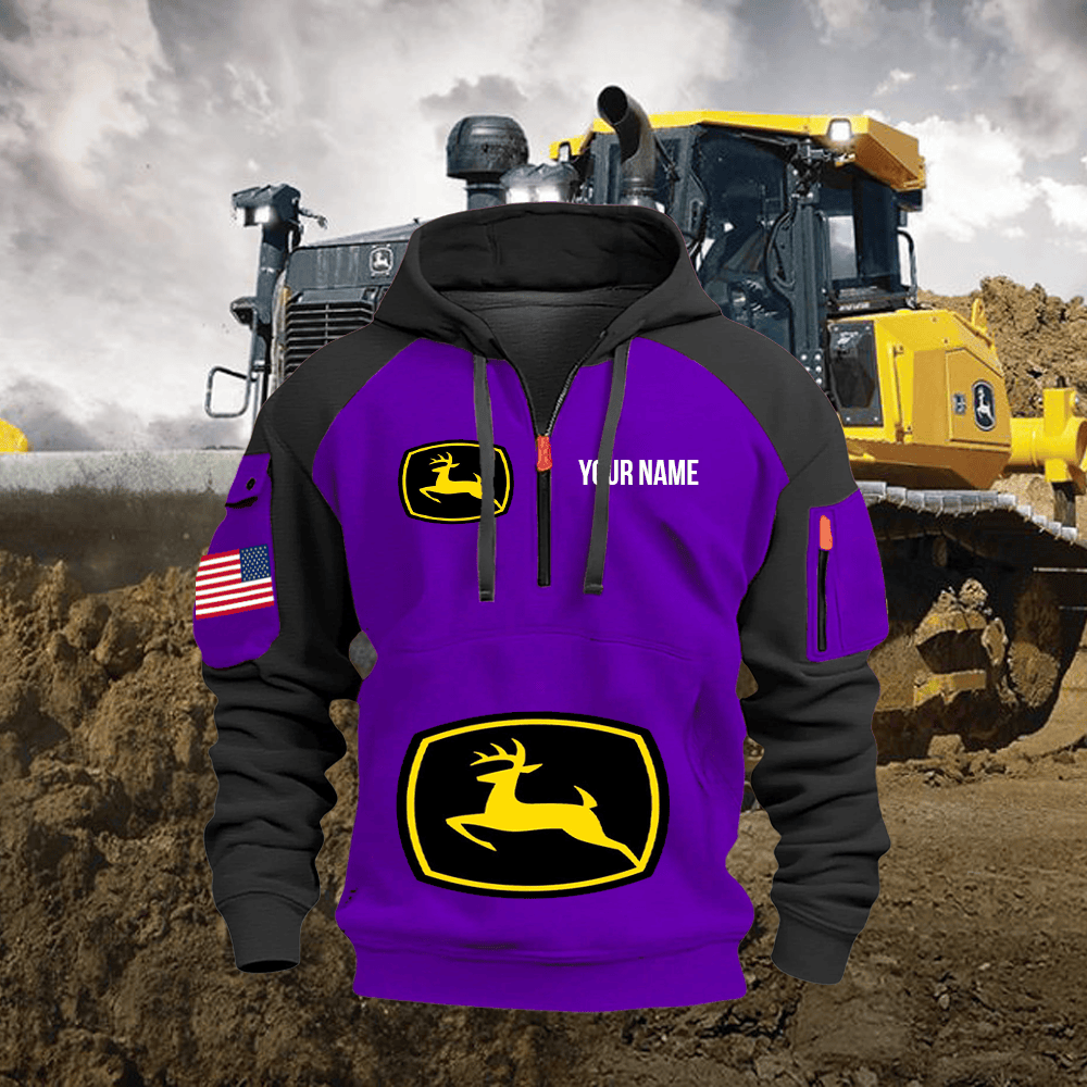 JD Custom Name Quarter Zipper Hoodie