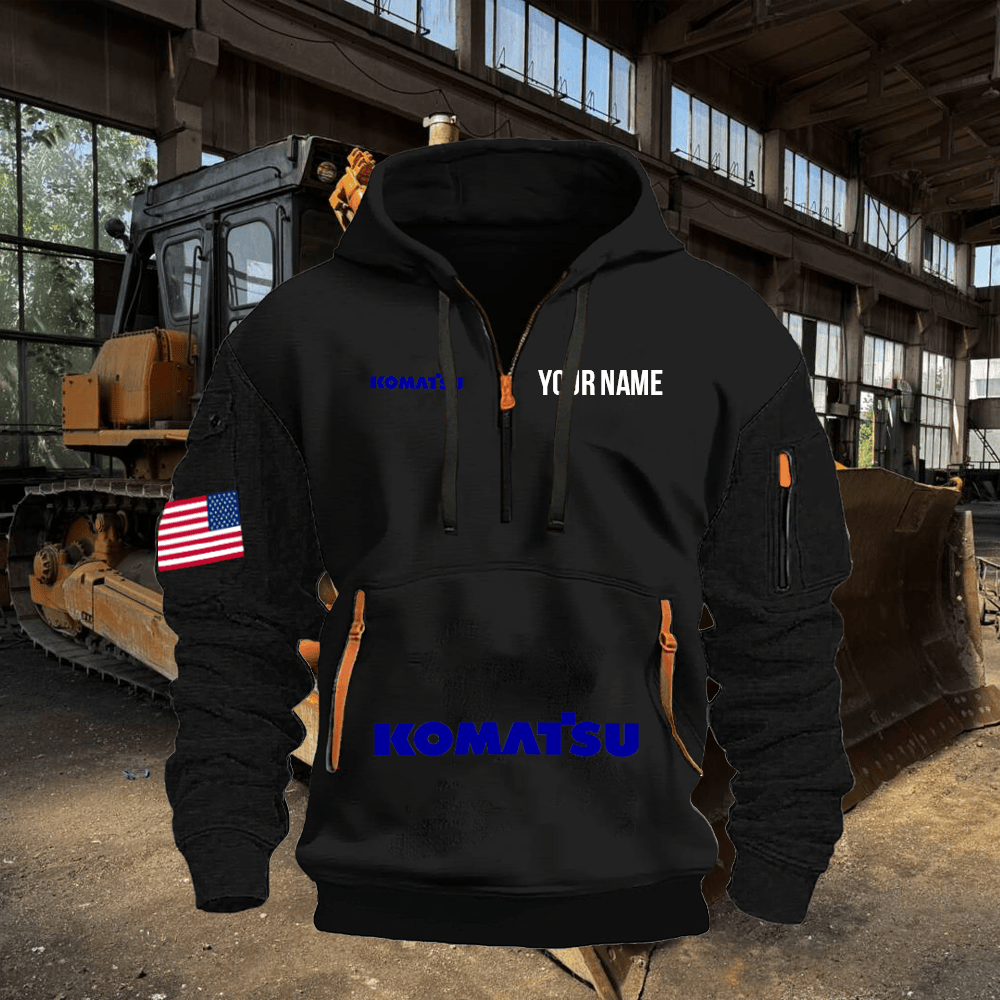 KM Print Name Quarter Zipper Hoodie