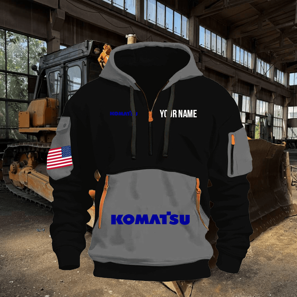 KM Print Name Quarter Zipper Hoodie