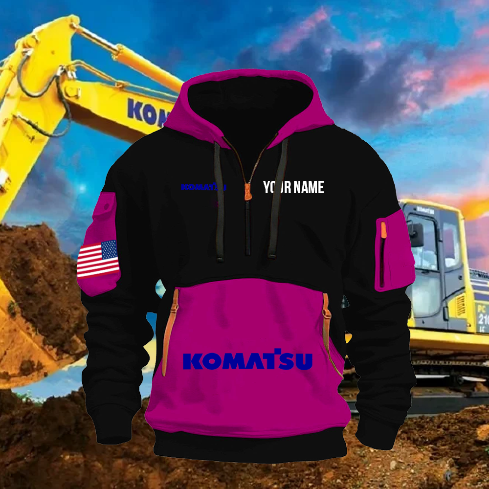 KM Print Name Quarter Zipper Hoodie