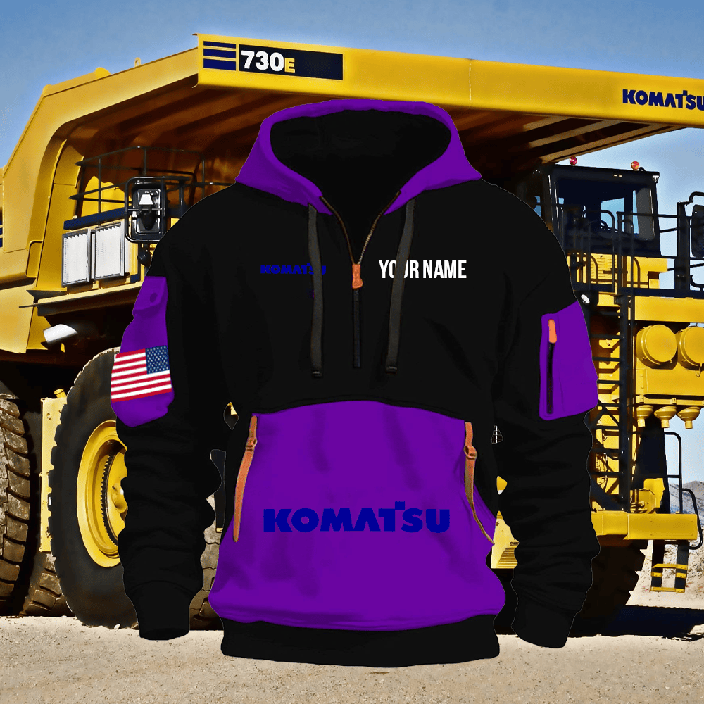 KM Print Name Quarter Zipper Hoodie
