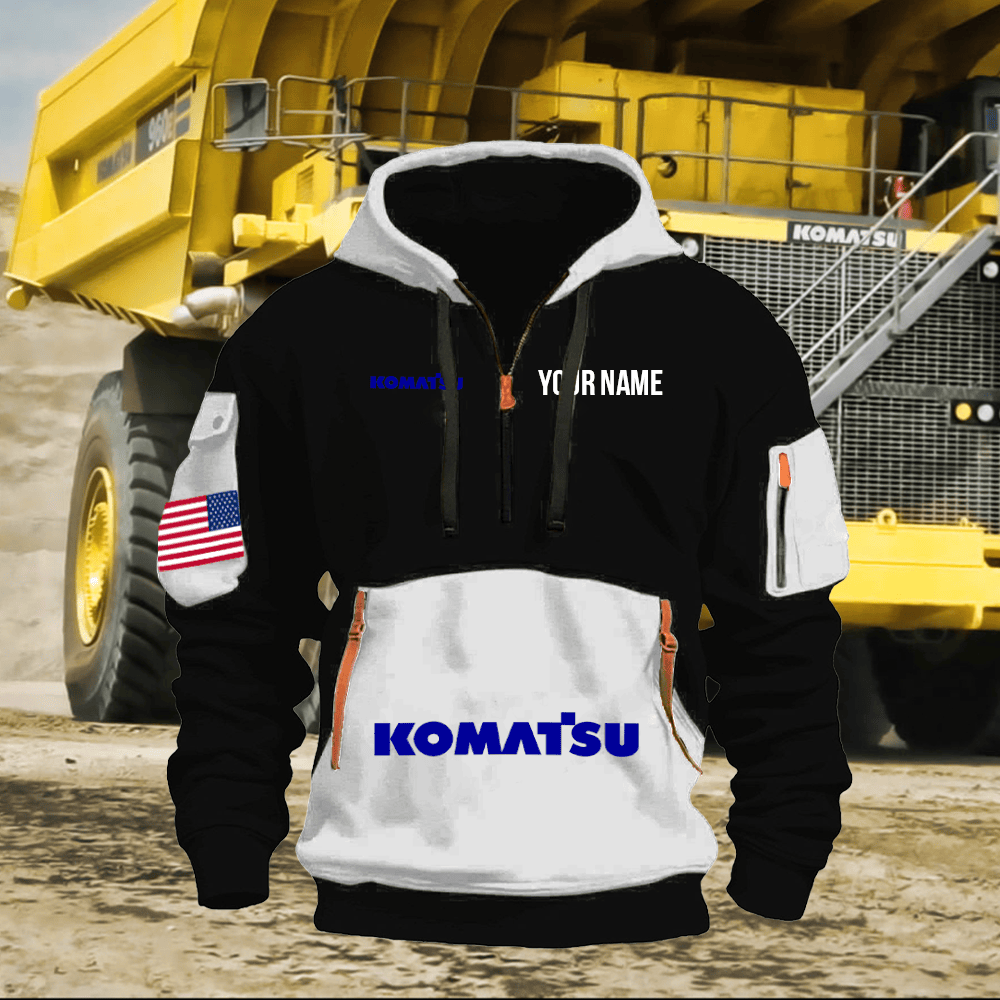KM Print Name Quarter Zipper Hoodie