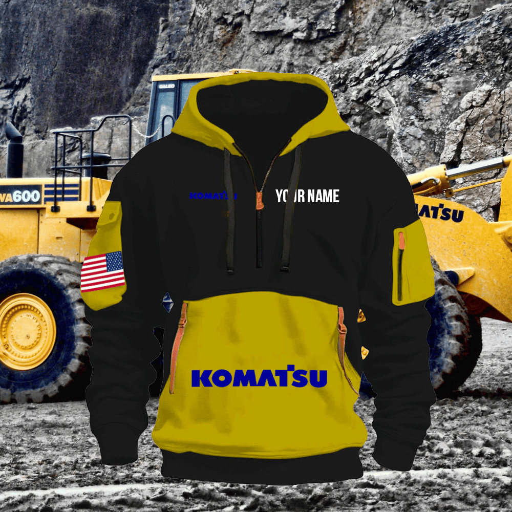 KM Print Name Quarter Zipper Hoodie