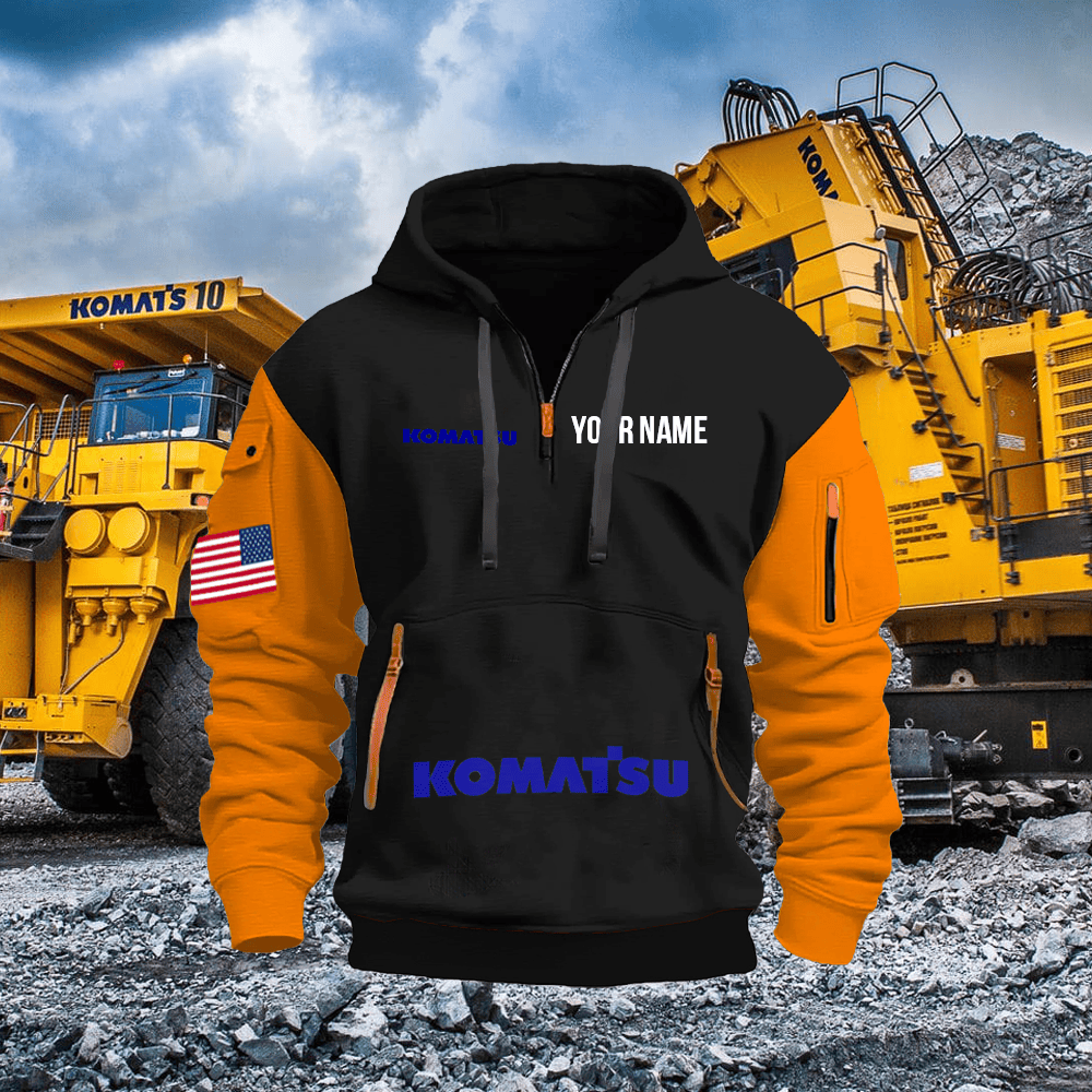 KM Custom Print Name Quarter Zipper Hoodie