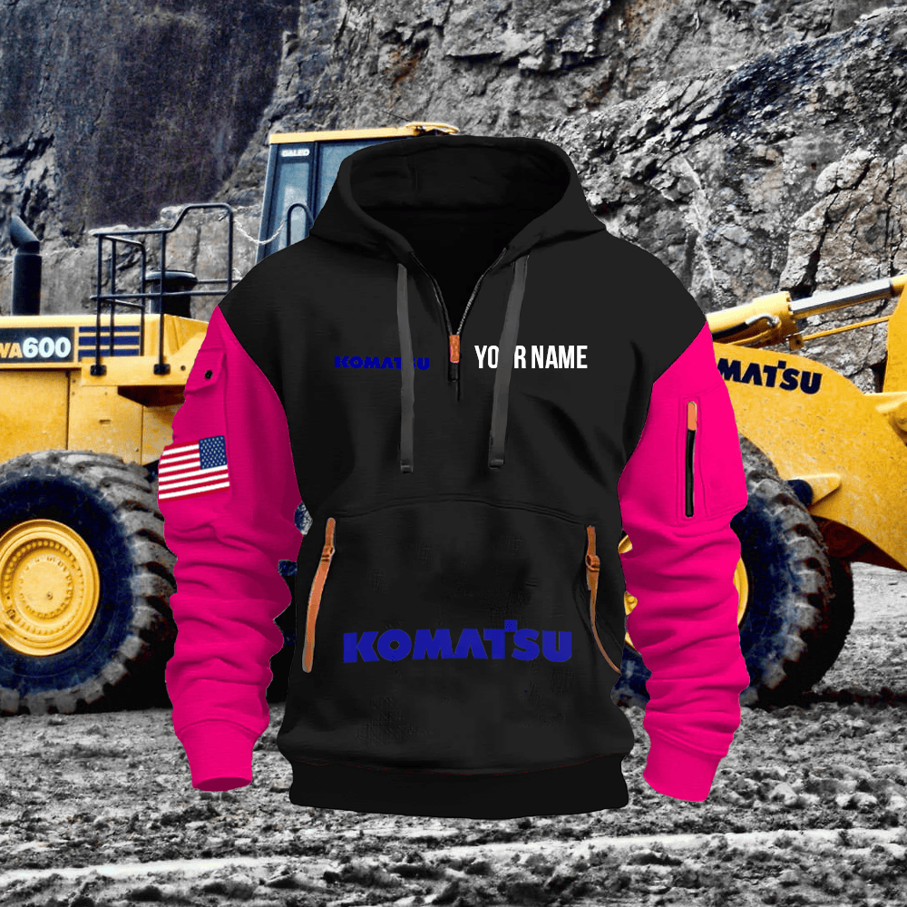 KM Custom Print Name Quarter Zipper Hoodie