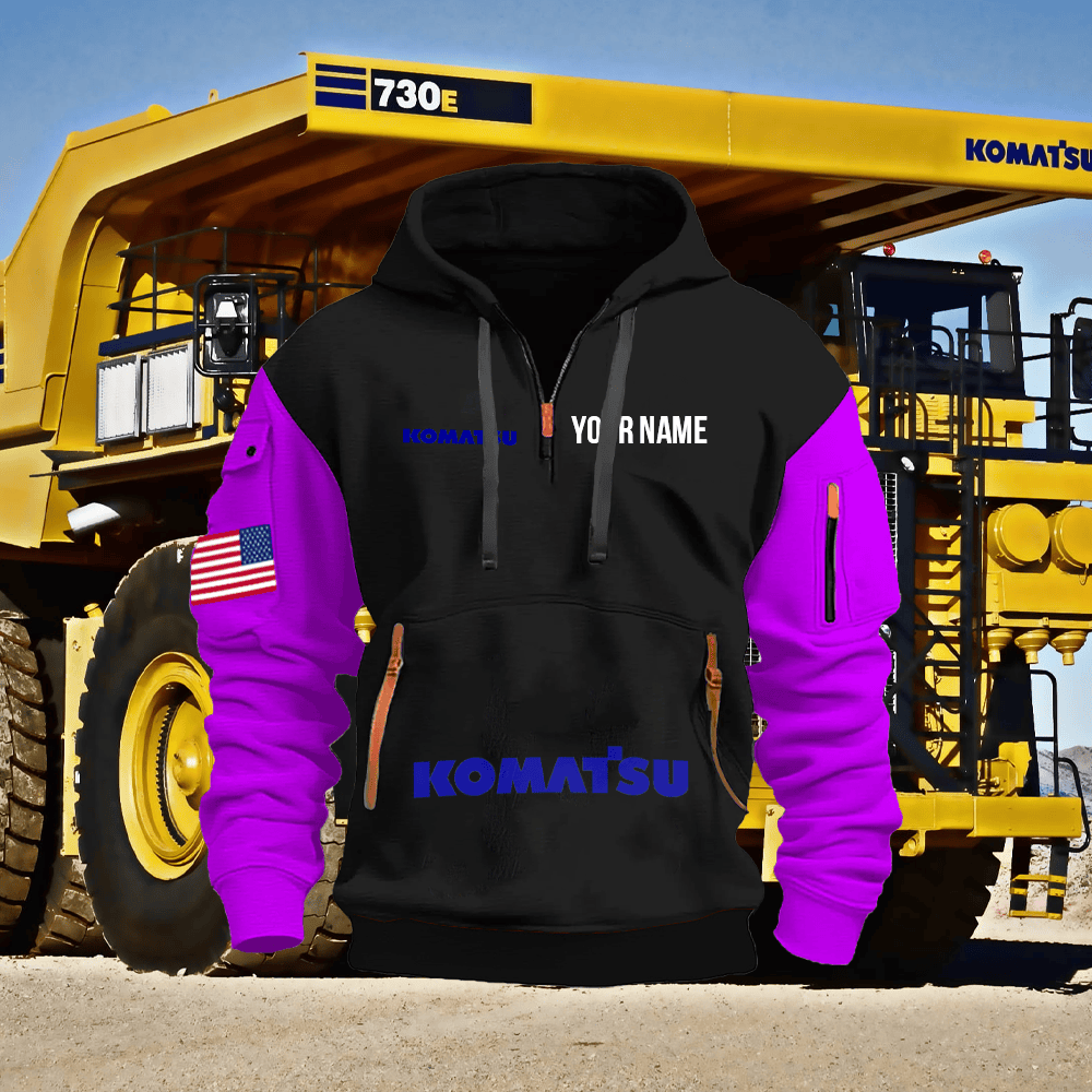 KM Custom Print Name Quarter Zipper Hoodie