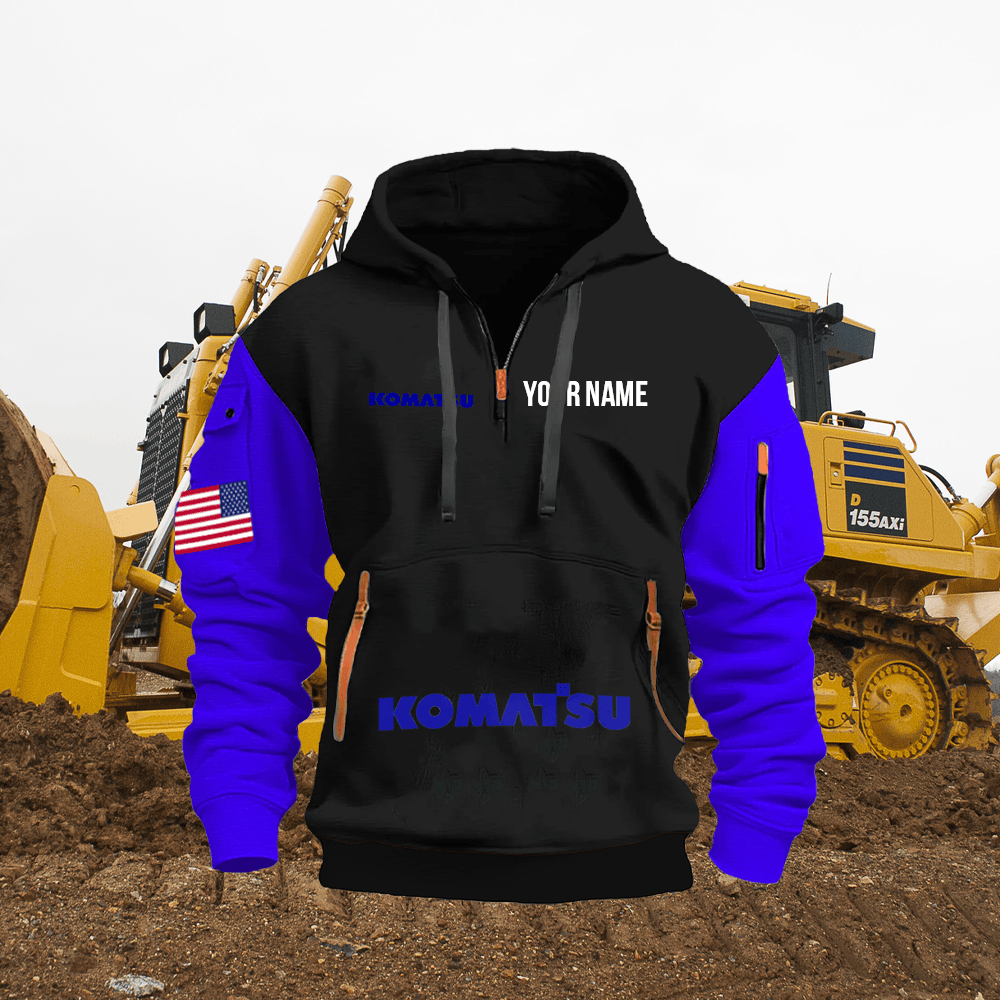 KM Custom Print Name Quarter Zipper Hoodie