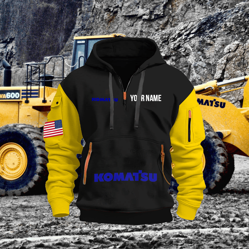 KM Custom Print Name Quarter Zipper Hoodie
