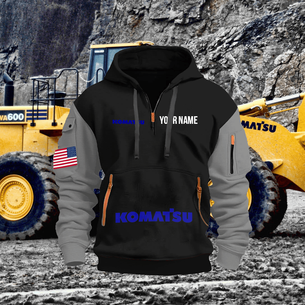 KM Custom Print Name Quarter Zipper Hoodie