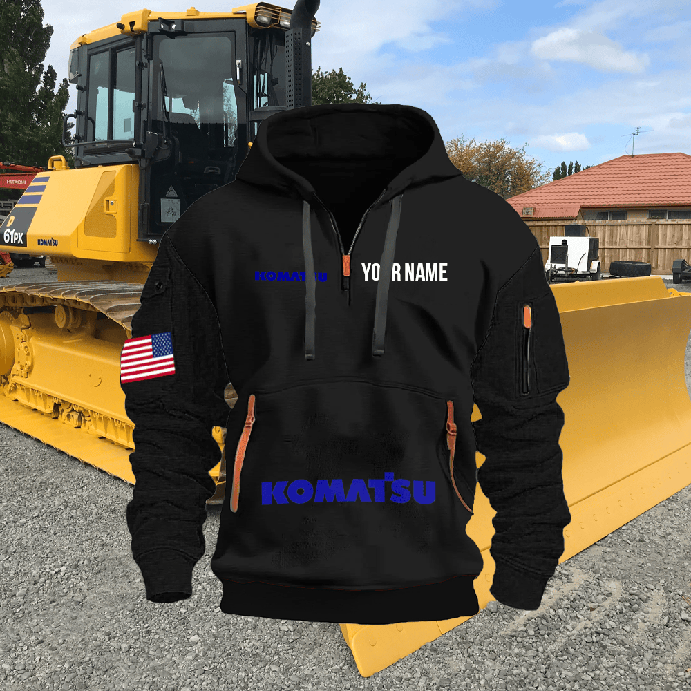 KM Custom Print Name Quarter Zipper Hoodie