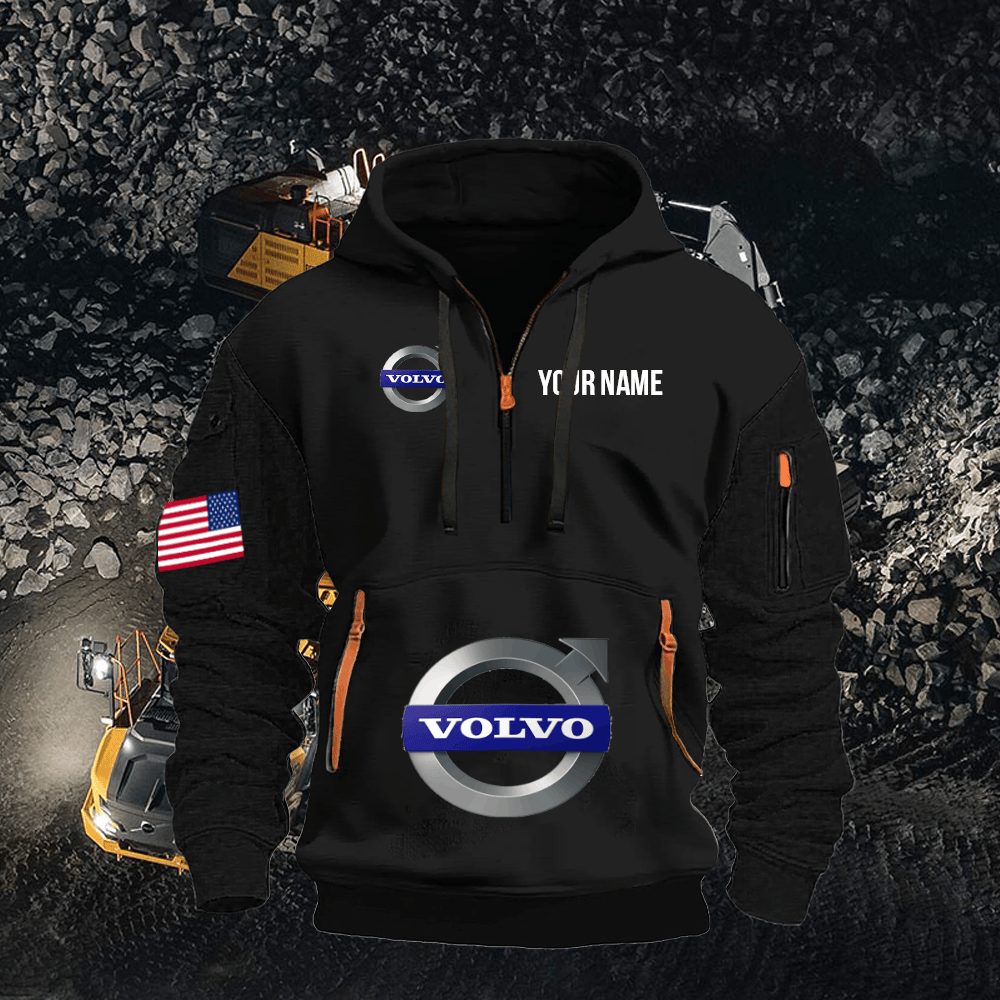 VV CE Print Name Quarter Zipper Hoodie