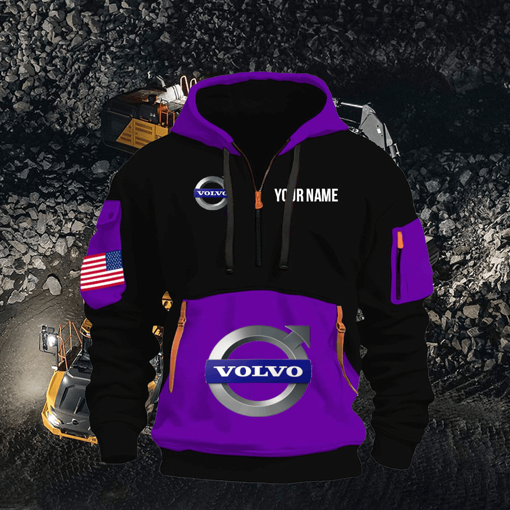 VV CE Print Name Quarter Zipper Hoodie