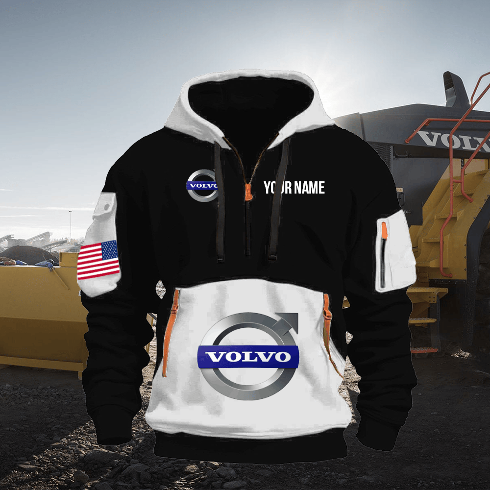 VV CE Print Name Quarter Zipper Hoodie