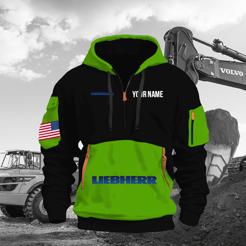 LB Print Name Quarter Zipper Hoodie