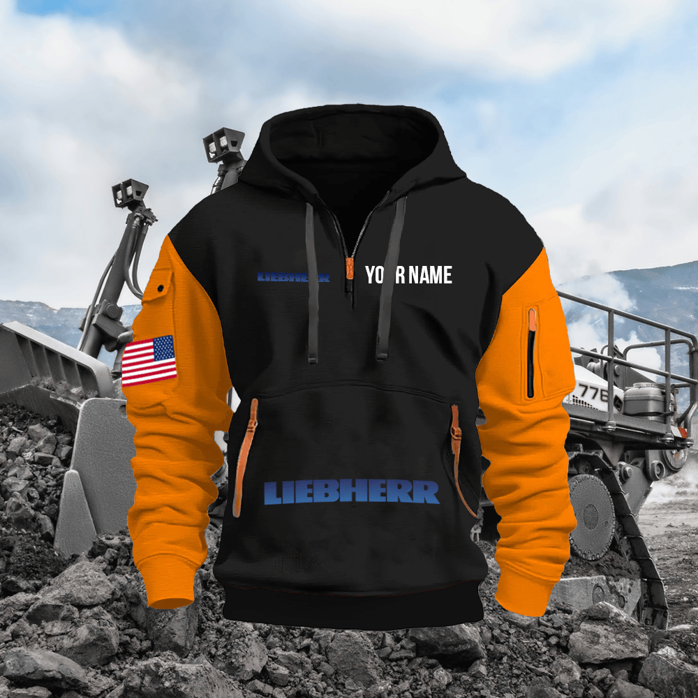 LB Custom Print Name Quarter Zipper Hoodie