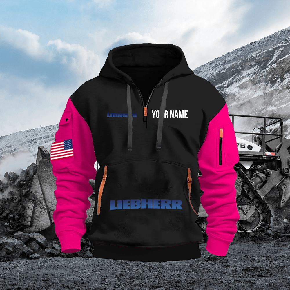 LB Custom Print Name Quarter Zipper Hoodie