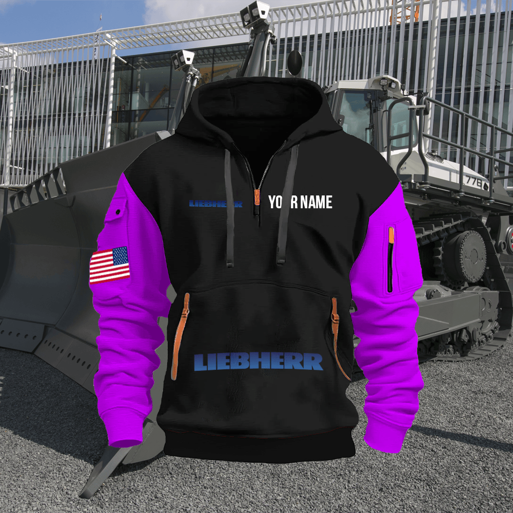 LB Custom Print Name Quarter Zipper Hoodie