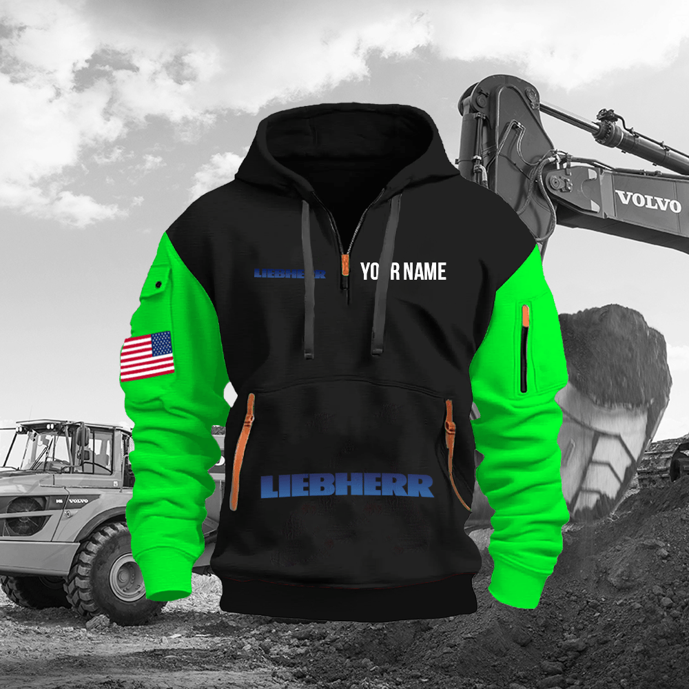 LB Custom Print Name Quarter Zipper Hoodie