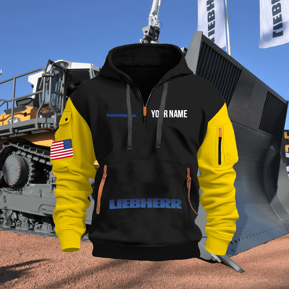 LB Custom Print Name Quarter Zipper Hoodie