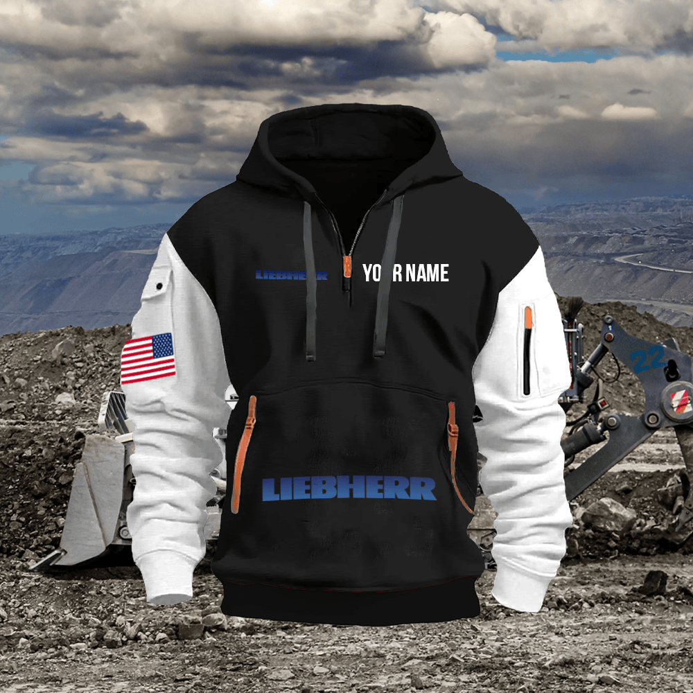 LB Custom Print Name Quarter Zipper Hoodie