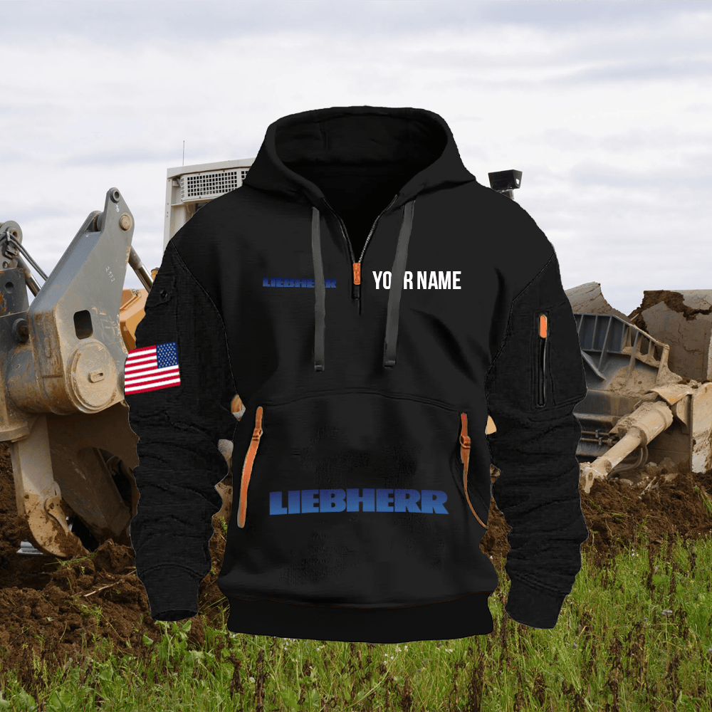 LB Custom Print Name Quarter Zipper Hoodie