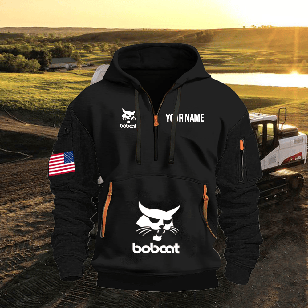 BC Print Name Quarter Zipper Hoodie