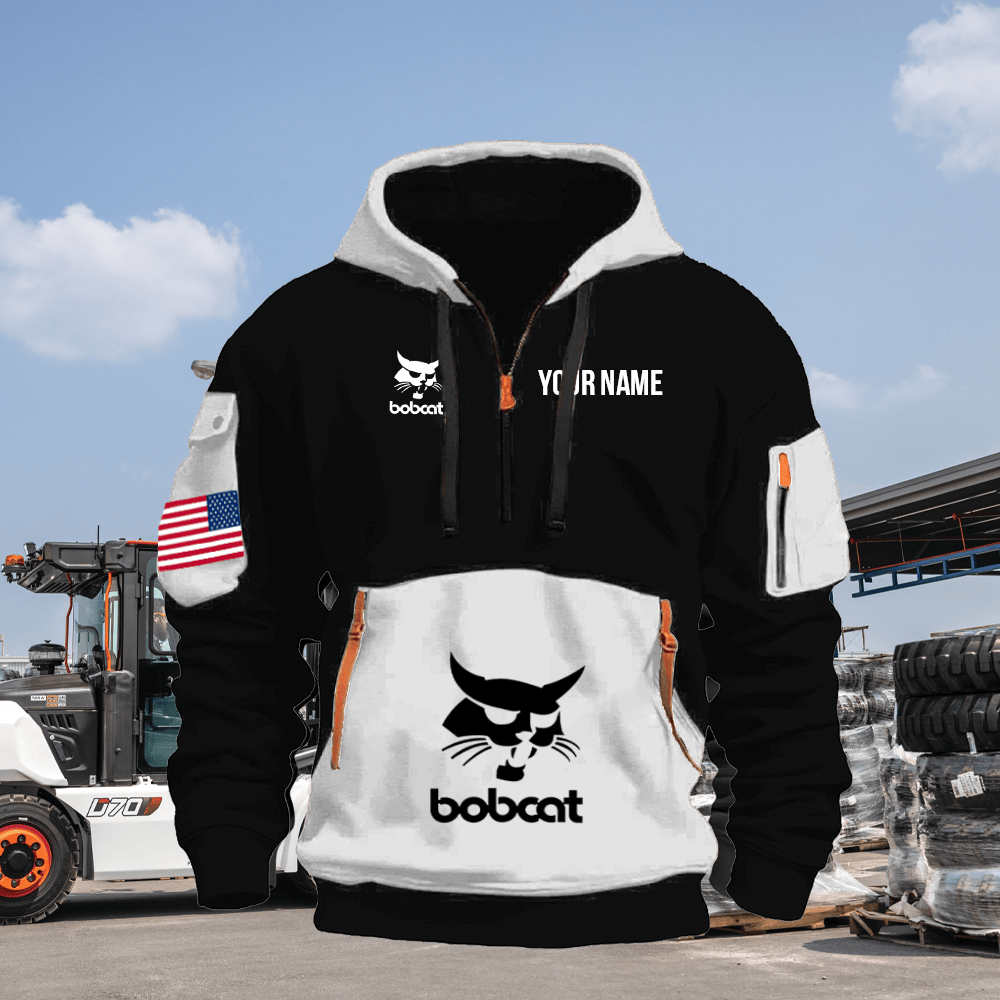 BC Print Name Quarter Zipper Hoodie