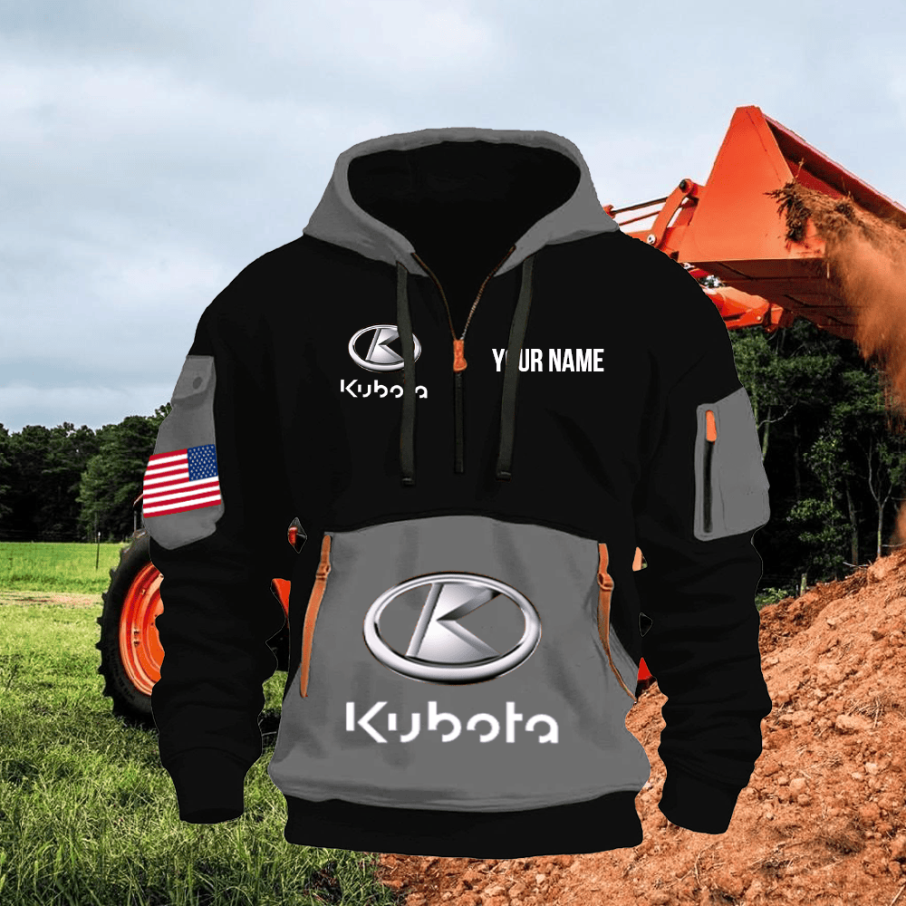 KB Print Name Quarter Zipper Hoodie